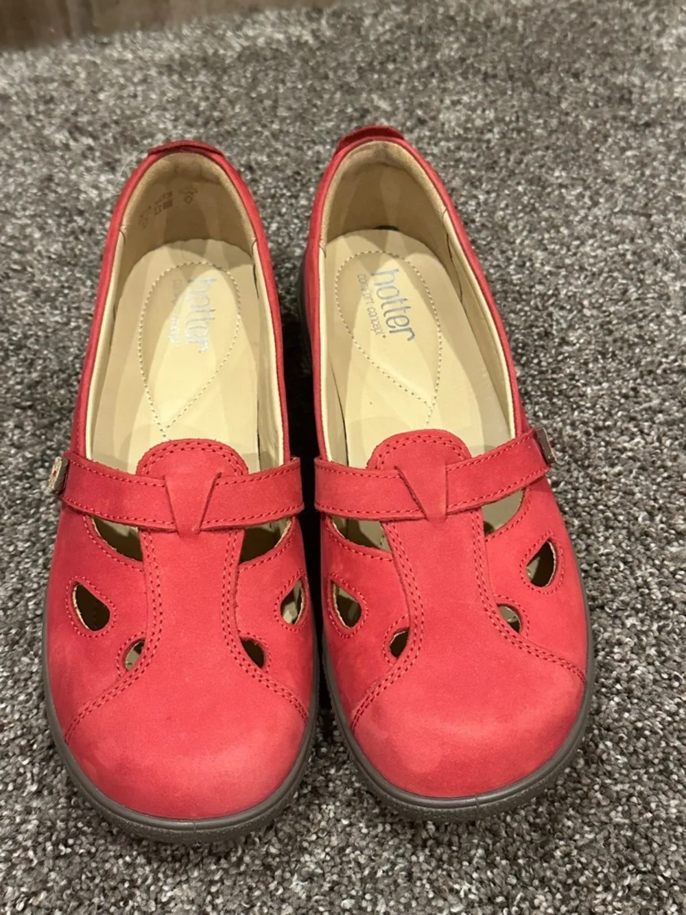 Hotter Comfort Concept Red Mary Jane Comfort Shoes 8.5 Cottagecore Casual
